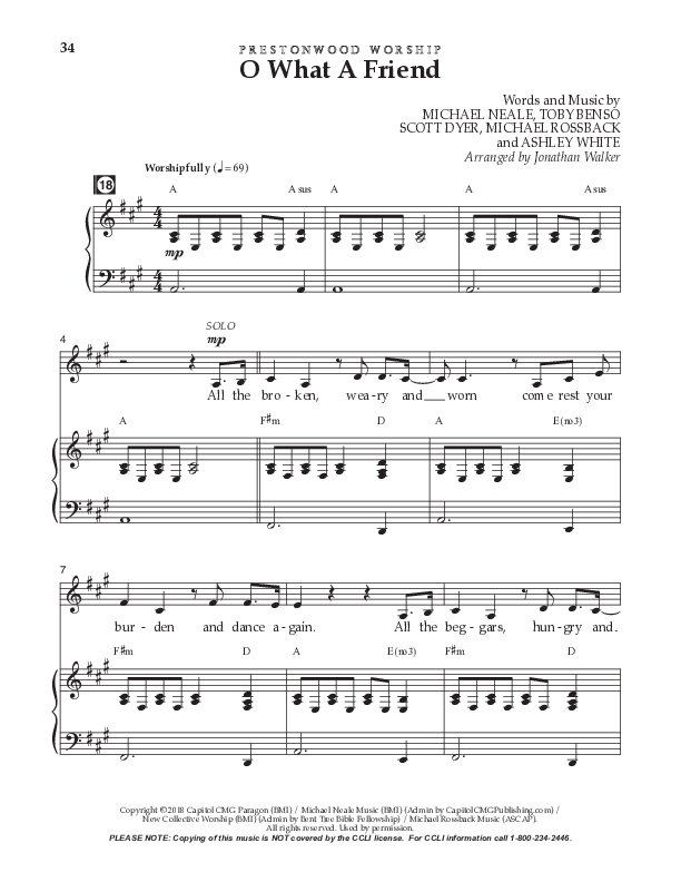 O What A Friend (Choral Anthem SATB) Choral Vocal Parts (Prestonwood Worship / Prestonwood Choir / Arr. Jonathan Walker)