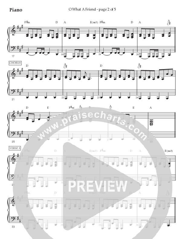 O What A Friend (Choral Anthem SATB) Piano Sheet (Prestonwood Worship / Prestonwood Choir / Arr. Jonathan Walker)