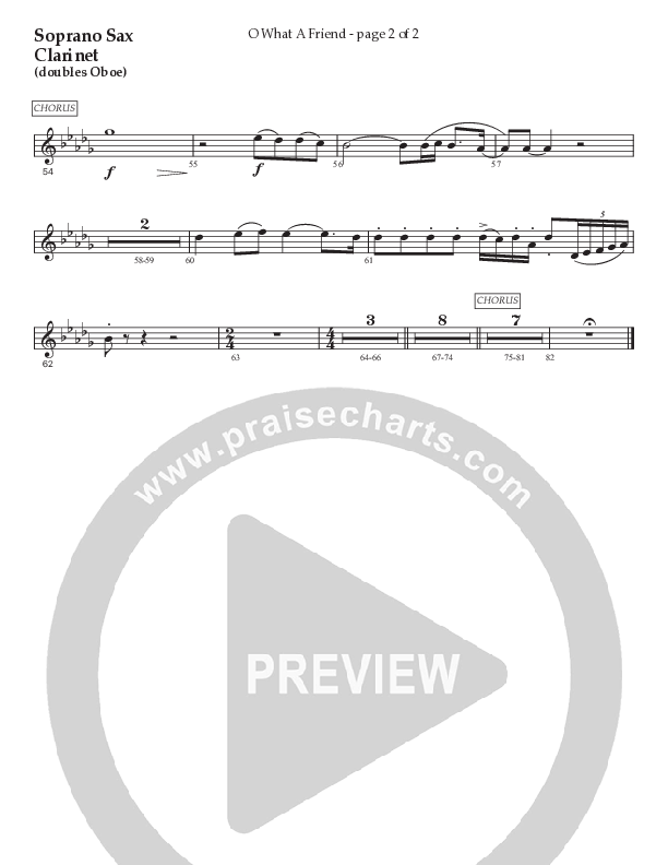 O What A Friend (Choral Anthem SATB) Soprano Sax (Prestonwood Worship / Prestonwood Choir / Arr. Jonathan Walker)