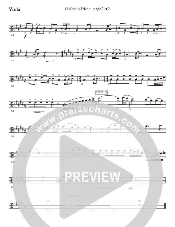 O What A Friend (Choral Anthem SATB) Viola (Prestonwood Worship / Prestonwood Choir / Arr. Jonathan Walker)