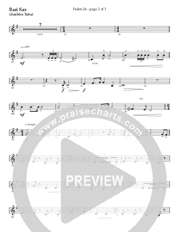 Psalm 24 (Choral Anthem SATB) Bari Sax (Prestonwood Worship / Prestonwood Choir / Arr. Jonathan Walker / Orch. Michael Neale)