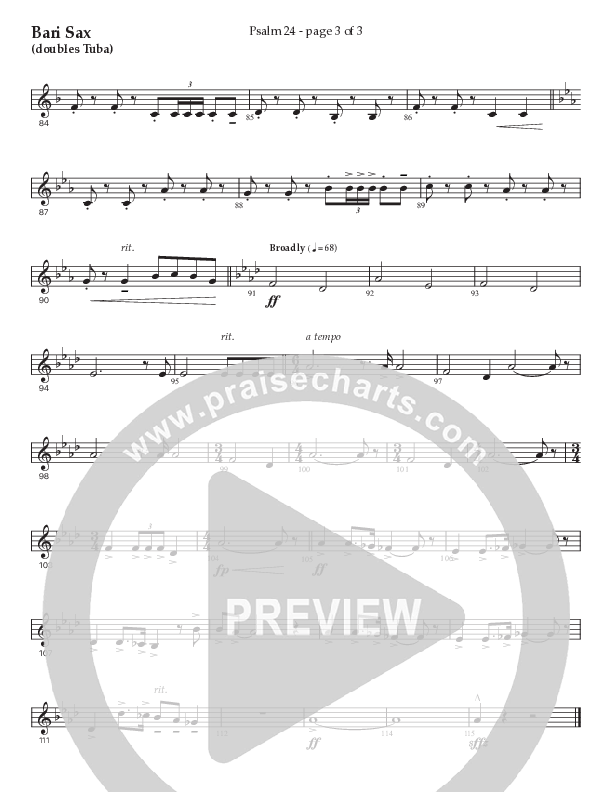 Psalm 24 (Choral Anthem SATB) Bari Sax (Prestonwood Worship / Prestonwood Choir / Arr. Jonathan Walker / Orch. Michael Neale)