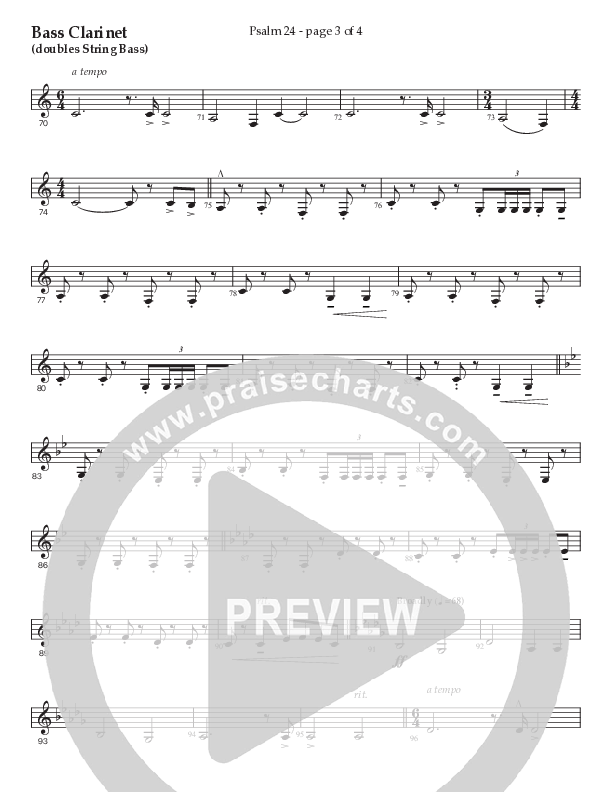 Psalm 24 (Choral Anthem SATB) Bass Clarinet (Prestonwood Worship / Prestonwood Choir / Arr. Jonathan Walker / Orch. Michael Neale)