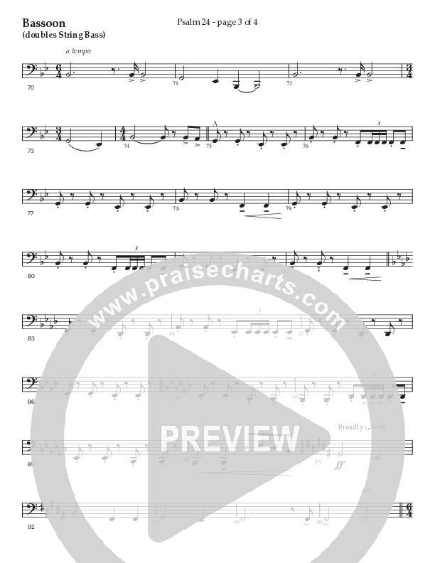 Psalm 24 (Choral Anthem SATB) Bassoon (Prestonwood Worship / Prestonwood Choir / Arr. Jonathan Walker / Orch. Michael Neale)