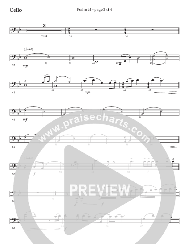 Psalm 24 (Choral Anthem SATB) Cello (Prestonwood Worship / Prestonwood Choir / Arr. Jonathan Walker / Orch. Michael Neale)