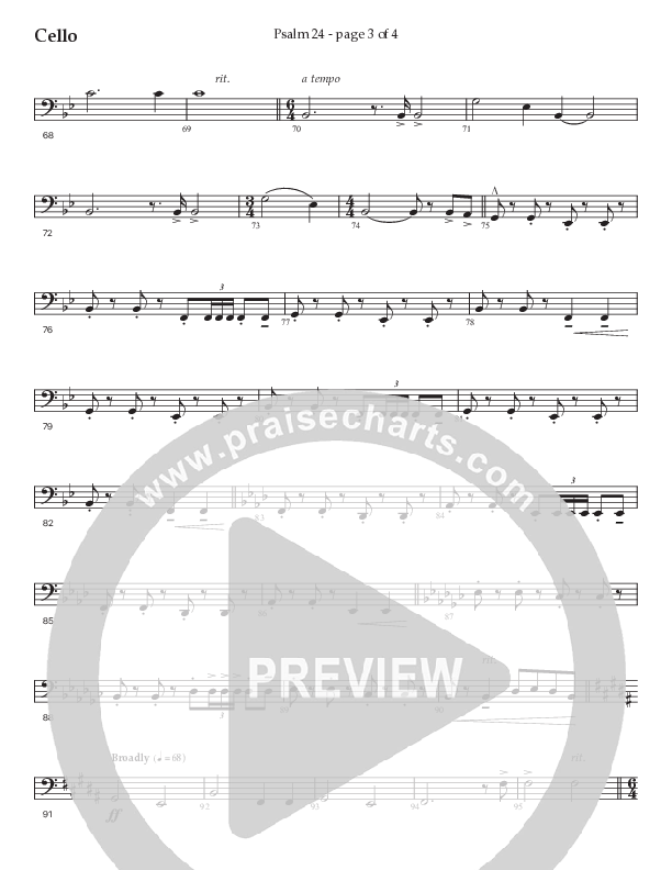 Psalm 24 (Choral Anthem SATB) Cello (Prestonwood Worship / Prestonwood Choir / Arr. Jonathan Walker / Orch. Michael Neale)