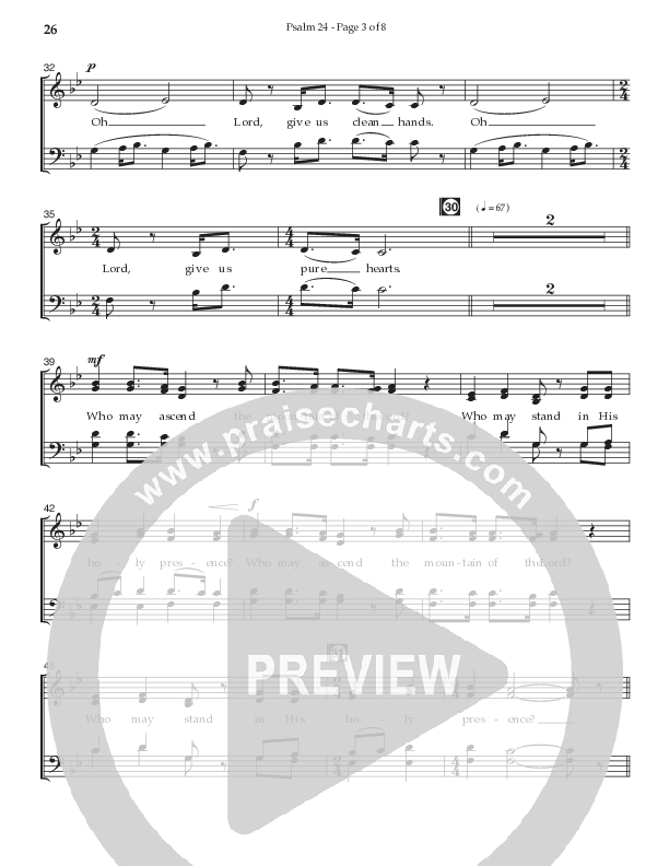 Psalm 24 (Choral Anthem SATB) Choir Sheet CH (Prestonwood Worship / Prestonwood Choir / Arr. Jonathan Walker / Orch. Michael Neale)
