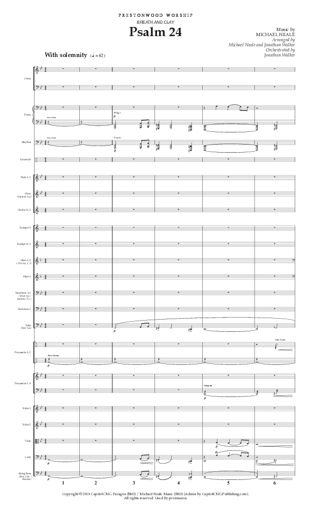 Psalm 24 (Choral Anthem SATB) Orchestration (Prestonwood Worship / Prestonwood Choir / Arr. Jonathan Walker / Orch. Michael Neale)