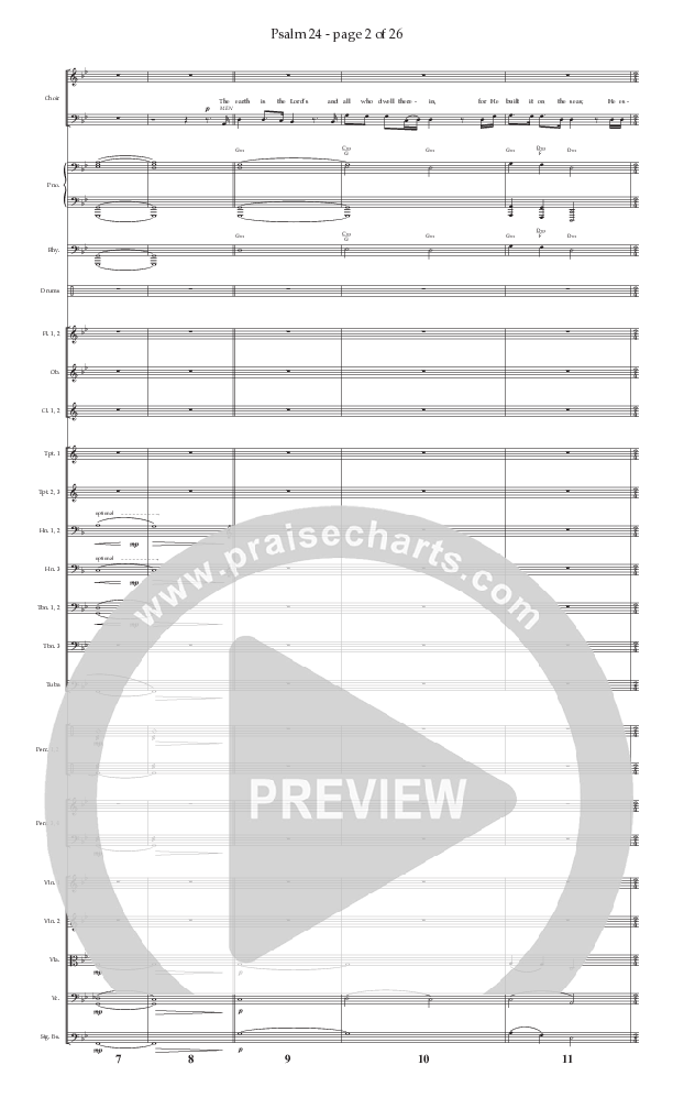Psalm 24 (Choral Anthem SATB) Conductor's Score (Prestonwood Worship / Prestonwood Choir / Arr. Jonathan Walker / Orch. Michael Neale)