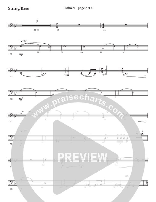 Psalm 24 (Choral Anthem SATB) Double Bass (Prestonwood Worship / Prestonwood Choir / Arr. Jonathan Walker / Orch. Michael Neale)