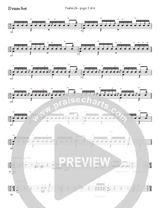 Psalm 24 (Choral Anthem SATB) Drum Set (Prestonwood Worship / Prestonwood Choir / Arr. Jonathan Walker / Orch. Michael Neale)