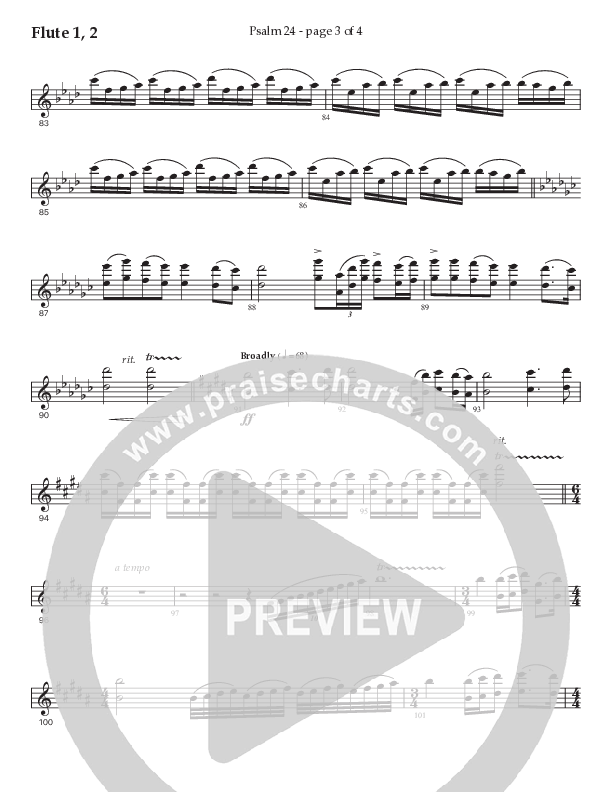 Psalm 24 (Choral Anthem SATB) Flute 1/2 (Prestonwood Worship / Prestonwood Choir / Arr. Jonathan Walker / Orch. Michael Neale)