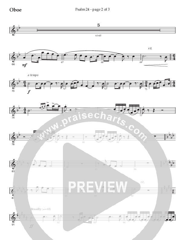 Psalm 24 (Choral Anthem SATB) Oboe (Prestonwood Worship / Prestonwood Choir / Arr. Jonathan Walker / Orch. Michael Neale)