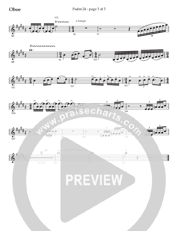 Psalm 24 (Choral Anthem SATB) Oboe (Prestonwood Worship / Prestonwood Choir / Arr. Jonathan Walker / Orch. Michael Neale)