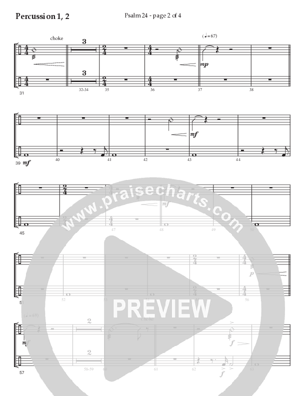 Psalm 24 (Choral Anthem SATB) Percussion (Prestonwood Worship / Prestonwood Choir / Arr. Jonathan Walker / Orch. Michael Neale)