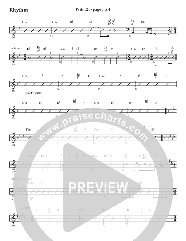Psalm 24 (Choral Anthem SATB) Rhythm Chart (Prestonwood Worship / Prestonwood Choir / Arr. Jonathan Walker / Orch. Michael Neale)