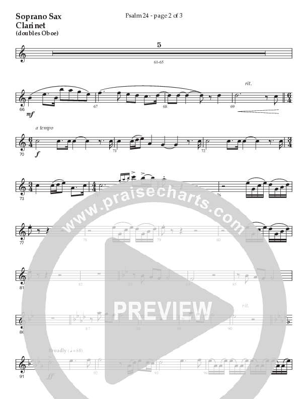 Psalm 24 (Choral Anthem SATB) Soprano Sax (Prestonwood Worship / Prestonwood Choir / Arr. Jonathan Walker / Orch. Michael Neale)