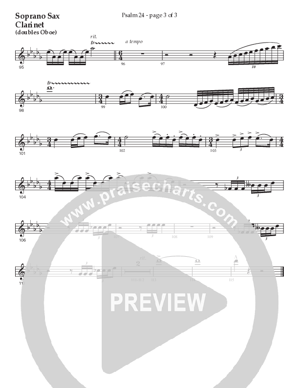 Psalm 24 (Choral Anthem SATB) Soprano Sax (Prestonwood Worship / Prestonwood Choir / Arr. Jonathan Walker / Orch. Michael Neale)