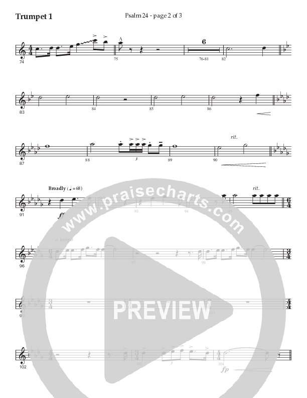 Psalm 24 (Choral Anthem SATB) Trumpet 1 (Prestonwood Worship / Prestonwood Choir / Arr. Jonathan Walker / Orch. Michael Neale)