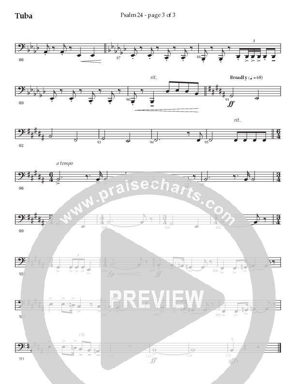 Psalm 24 (Choral Anthem SATB) Tuba (Prestonwood Worship / Prestonwood Choir / Arr. Jonathan Walker / Orch. Michael Neale)