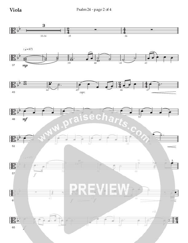 Psalm 24 (Choral Anthem SATB) Viola (Prestonwood Worship / Prestonwood Choir / Arr. Jonathan Walker / Orch. Michael Neale)