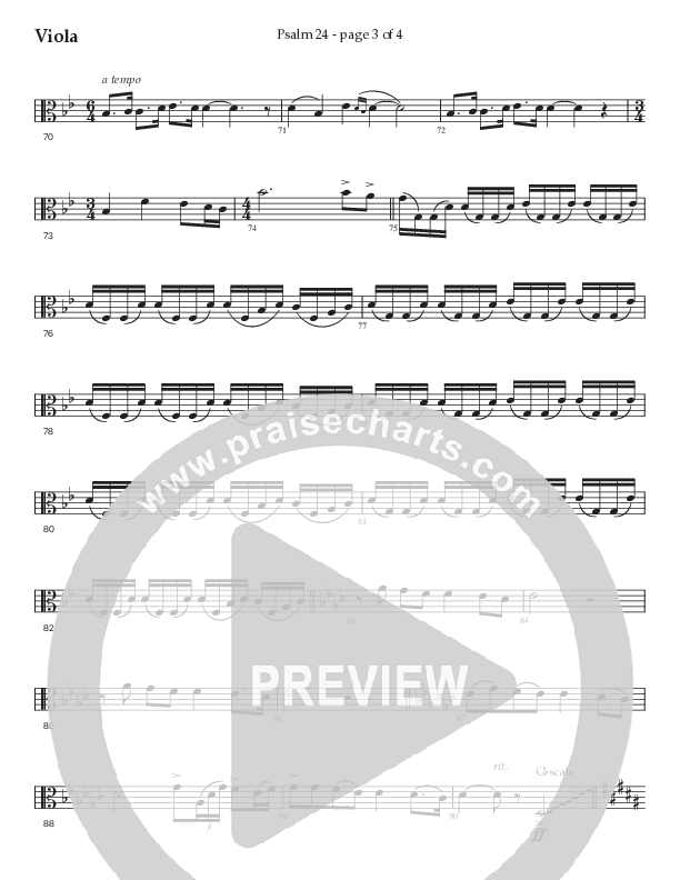 Psalm 24 (Choral Anthem SATB) Viola (Prestonwood Worship / Prestonwood Choir / Arr. Jonathan Walker / Orch. Michael Neale)