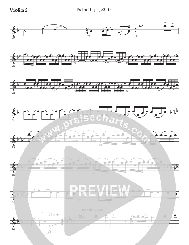Psalm 24 (Choral Anthem SATB) Violin 2 (Prestonwood Worship / Prestonwood Choir / Arr. Jonathan Walker / Orch. Michael Neale)