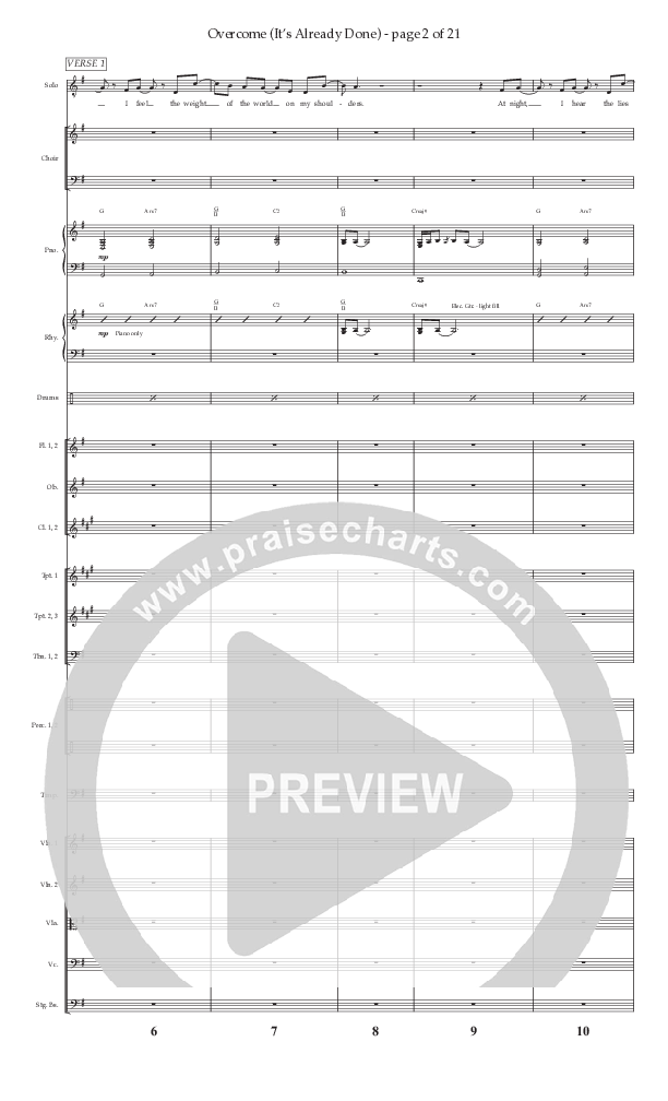 Overcome (It's Already Done) (Choral Anthem SATB) Orchestration (Prestonwood Worship / Prestonwood Choir / Arr. Brian Taylor / Orch. Jonathan Walker)