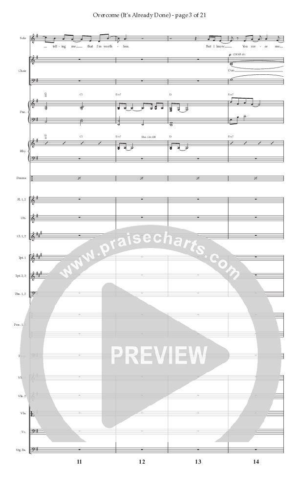 Overcome (It's Already Done) (Choral Anthem SATB) Conductor's Score (Prestonwood Worship / Prestonwood Choir / Arr. Brian Taylor / Orch. Jonathan Walker)