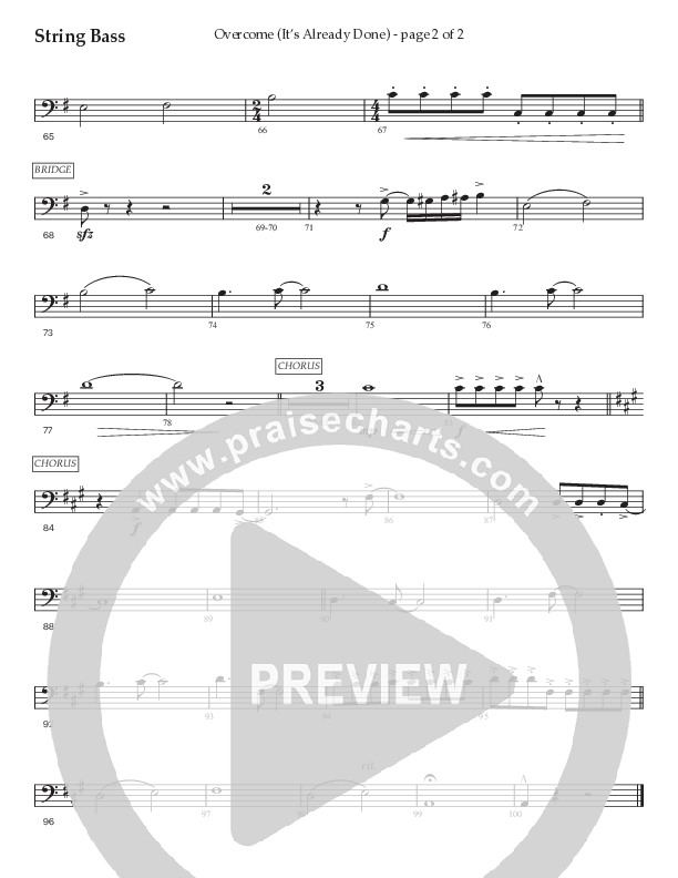Overcome (It's Already Done) (Choral Anthem SATB) Double Bass (Prestonwood Worship / Prestonwood Choir / Arr. Brian Taylor / Orch. Jonathan Walker)