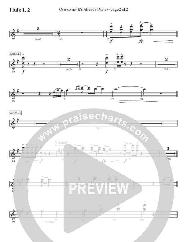 Overcome (It's Already Done) (Choral Anthem SATB) Flute 1/2 (Prestonwood Worship / Prestonwood Choir / Arr. Brian Taylor / Orch. Jonathan Walker)