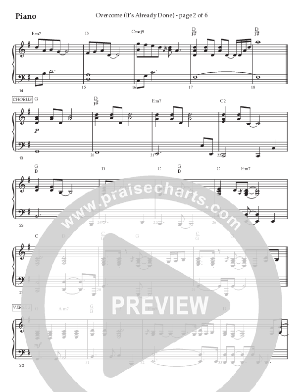 Overcome (It's Already Done) (Choral Anthem SATB) Piano Sheet (Prestonwood Worship / Prestonwood Choir / Arr. Brian Taylor / Orch. Jonathan Walker)