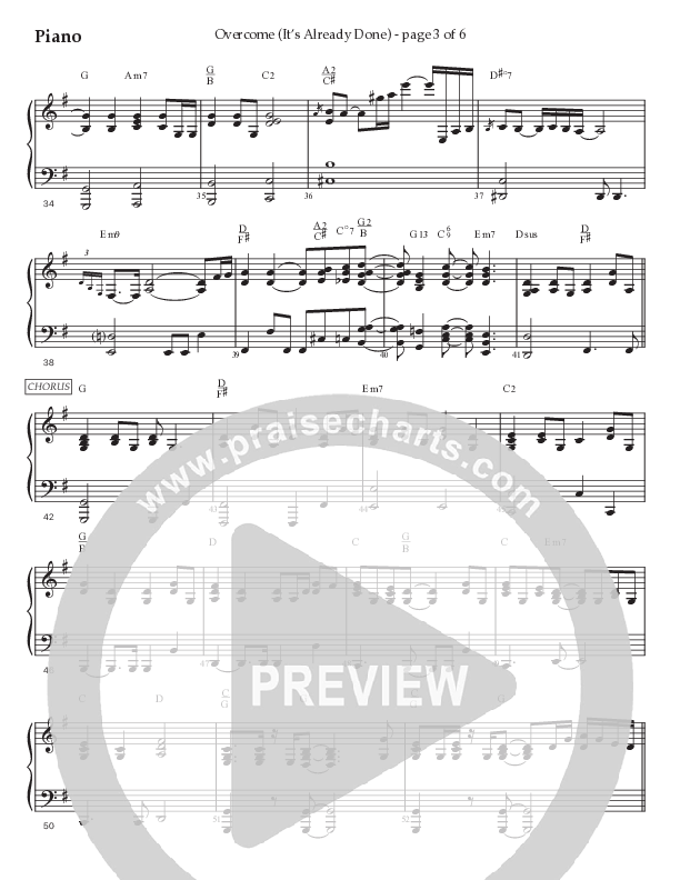 Overcome (It's Already Done) (Choral Anthem SATB) Piano Sheet (Prestonwood Worship / Prestonwood Choir / Arr. Brian Taylor / Orch. Jonathan Walker)