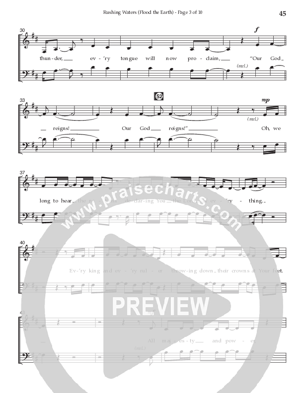 Rushing Waters (Flood The Earth) (Choral Anthem SATB) Choir Sheet CH (Prestonwood Worship / Prestonwood Choir / Arr. Carson Wagner)