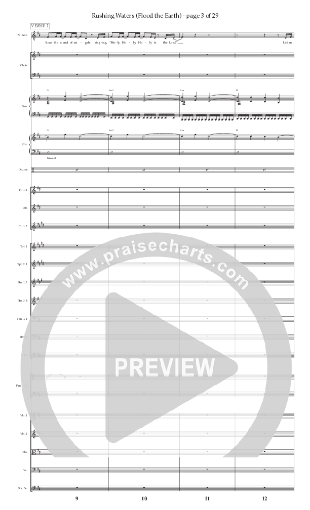 Rushing Waters (Flood The Earth) (Choral Anthem SATB) Conductor's Score (Prestonwood Worship / Prestonwood Choir / Arr. Carson Wagner)