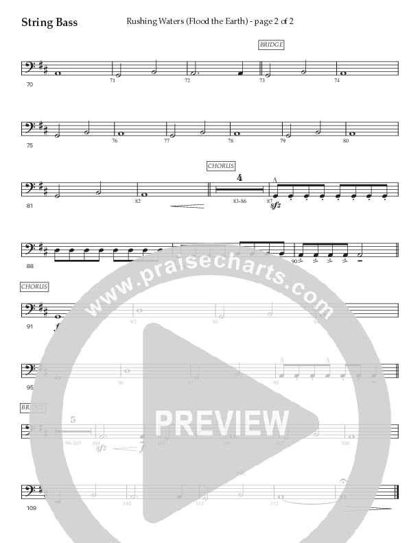 Rushing Waters (Flood The Earth) (Choral Anthem SATB) Double Bass (Prestonwood Worship / Prestonwood Choir / Arr. Carson Wagner)