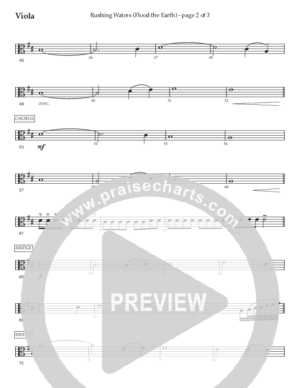 Rushing Waters (Flood The Earth) (Choral Anthem SATB) Viola (Prestonwood Worship / Prestonwood Choir / Arr. Carson Wagner)