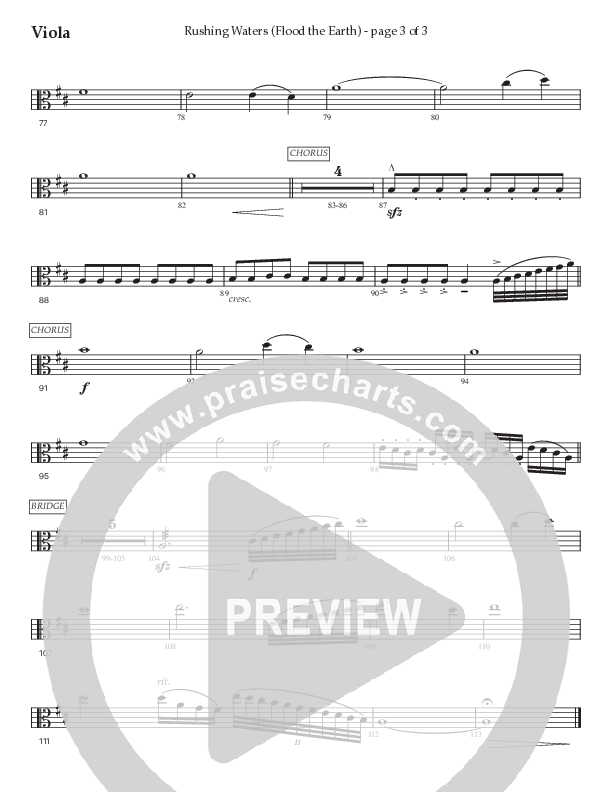 Rushing Waters (Flood The Earth) (Choral Anthem SATB) Viola (Prestonwood Worship / Prestonwood Choir / Arr. Carson Wagner)