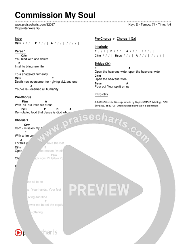 Commission My Soul Chords & Lyrics (Citipointe Worship)