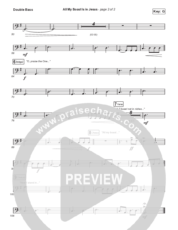 All My Boast Is In Jesus (Choral Anthem SATB) String Bass (Matt Papa / Matt Boswell / Arr. Mason Brown / Keith & Kristyn Getty)