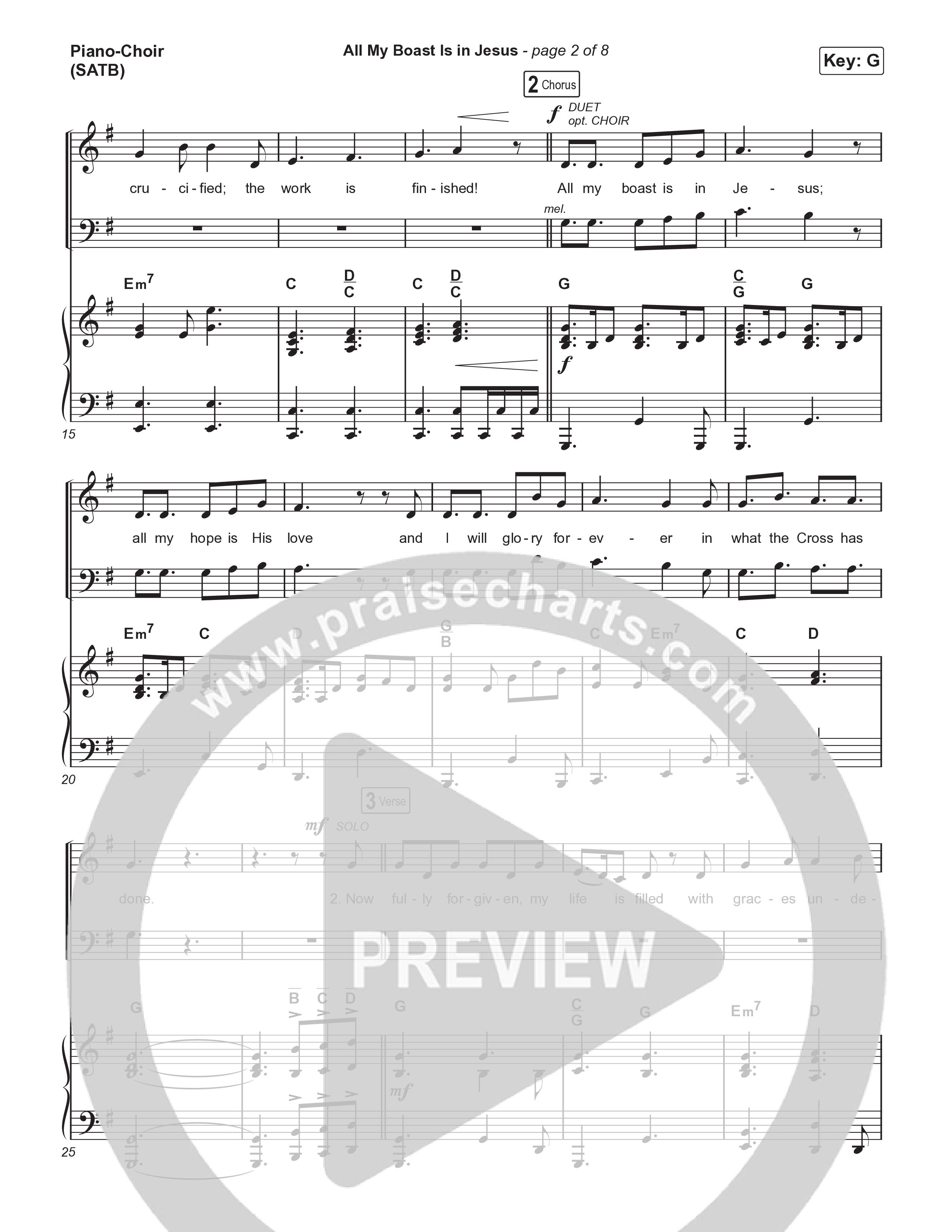 All My Boast Is In Jesus (Choral Anthem SATB) Piano/Vocal (SATB) (Matt Papa / Matt Boswell / Arr. Mason Brown / Keith & Kristyn Getty)