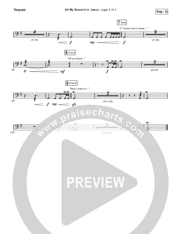 All My Boast Is In Jesus (Choral Anthem SATB) Timpani (Matt Papa / Matt Boswell / Arr. Mason Brown / Keith & Kristyn Getty)