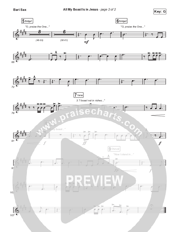 All My Boast Is In Jesus (Worship Choir/SAB) Bari Sax (Matt Papa / Matt Boswell / Arr. Mason Brown / Keith & Kristyn Getty)