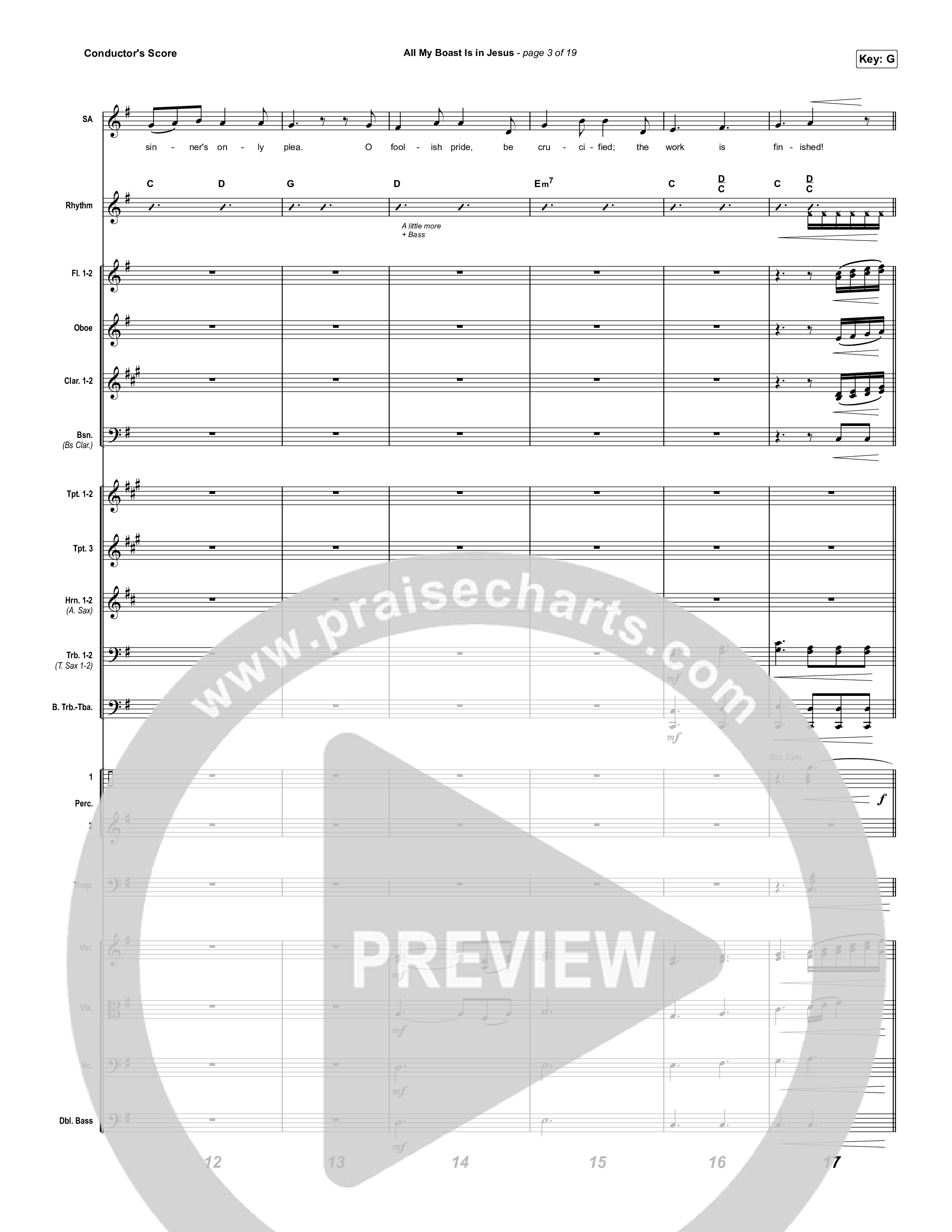 All My Boast Is In Jesus (Worship Choir/SAB) Conductor's Score (Matt Papa / Matt Boswell / Arr. Mason Brown / Keith & Kristyn Getty)