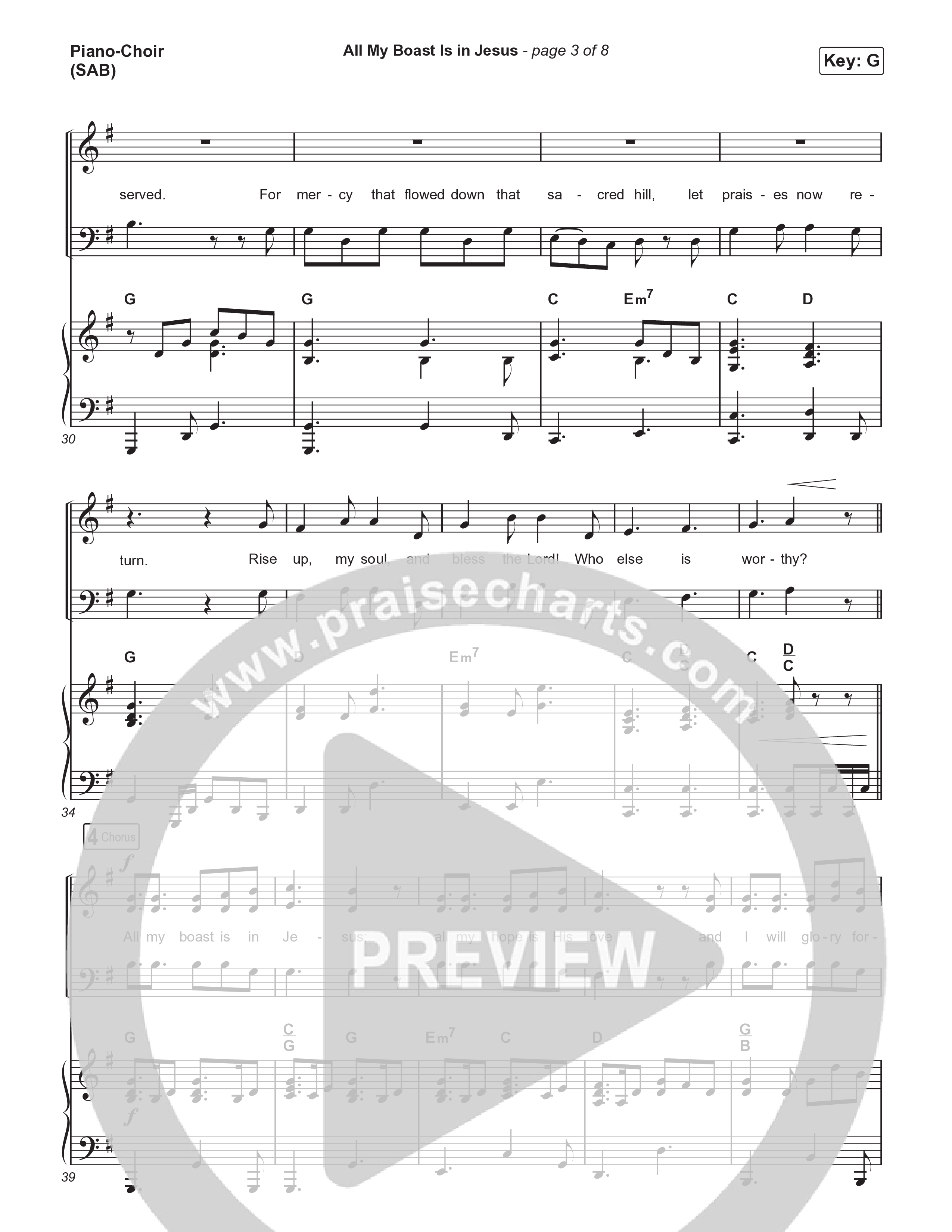 All My Boast Is In Jesus (Worship Choir/SAB) Piano/Choir (SAB) (Matt Papa / Matt Boswell / Arr. Mason Brown / Keith & Kristyn Getty)