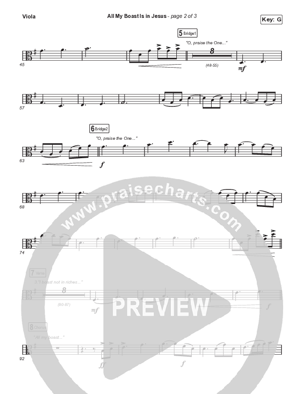 All My Boast Is In Jesus (Worship Choir/SAB) Viola (Matt Papa / Matt Boswell / Arr. Mason Brown / Keith & Kristyn Getty)