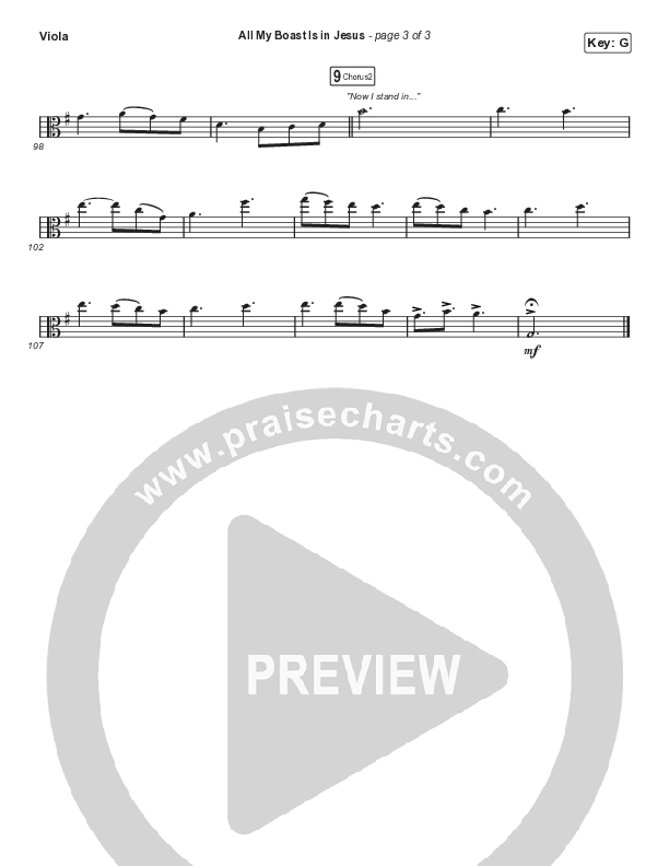 All My Boast Is In Jesus (Worship Choir/SAB) Viola (Matt Papa / Matt Boswell / Arr. Mason Brown / Keith & Kristyn Getty)