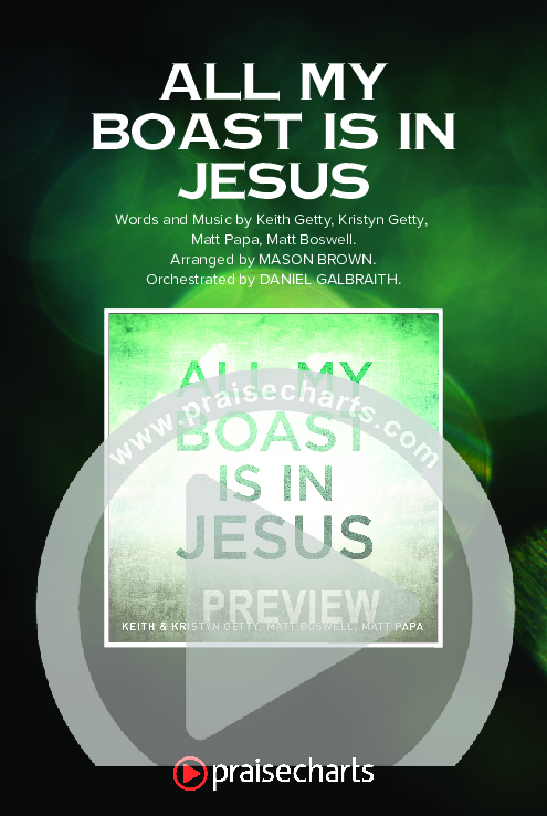All My Boast Is In Jesus (Unison/2-Part) Octavo Cover Sheet (Matt Papa / Matt Boswell / Arr. Mason Brown / Keith & Kristyn Getty)