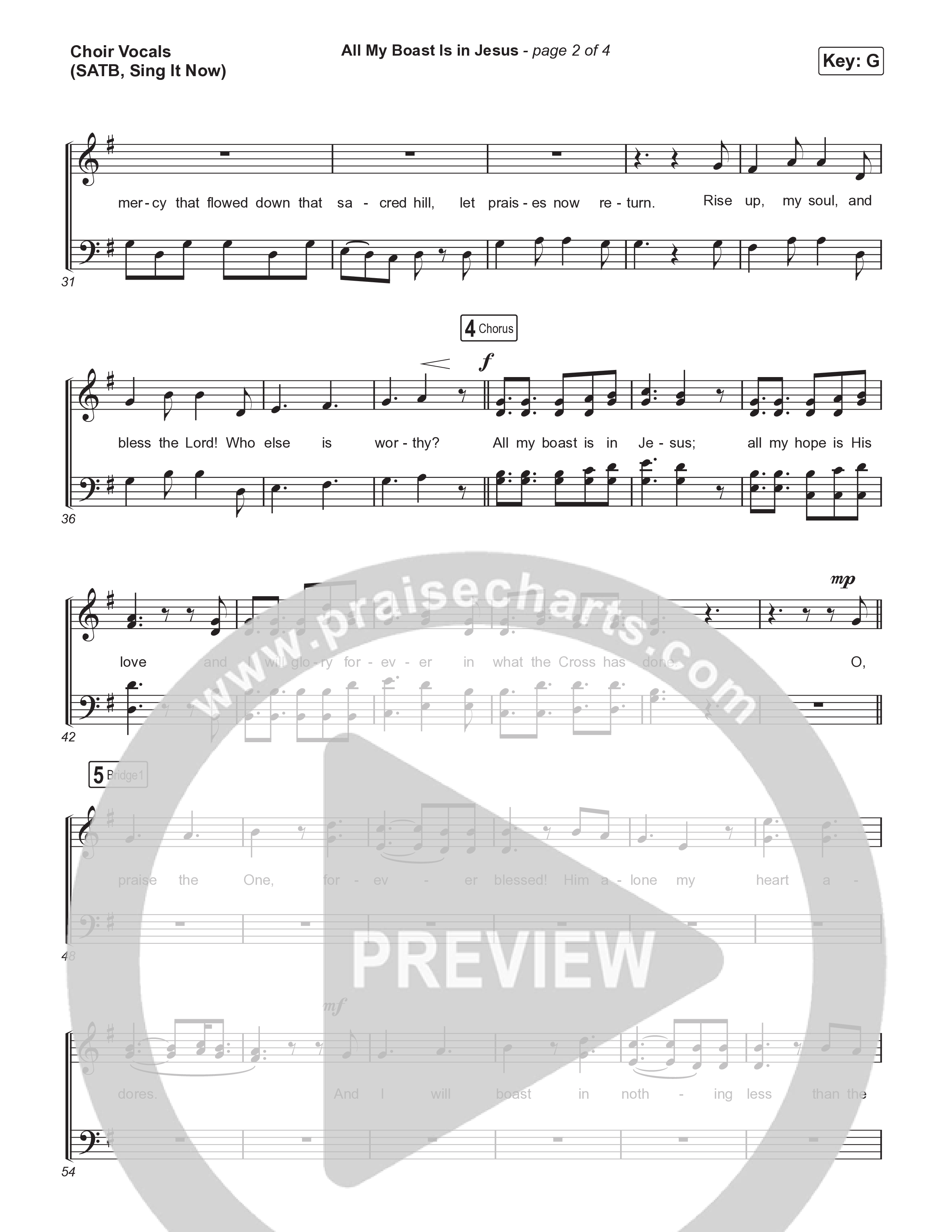 All My Boast Is In Jesus (Sing It Now) Choir Sheet (SATB) (Matt Papa / Matt Boswell / Arr. Mason Brown / Keith & Kristyn Getty)