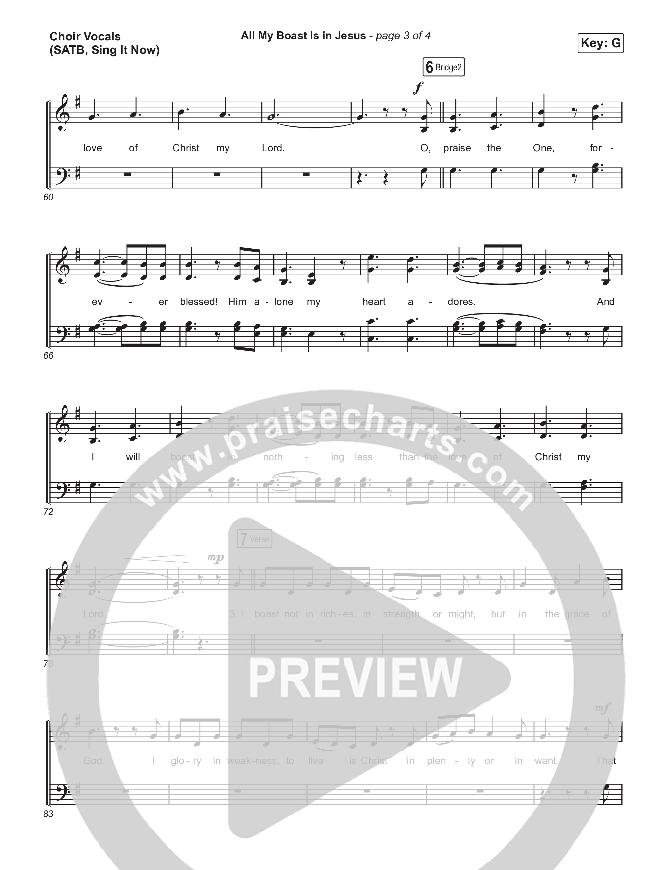 All My Boast Is In Jesus (Sing It Now) Choir Sheet (SATB) (Matt Papa / Matt Boswell / Arr. Mason Brown / Keith & Kristyn Getty)